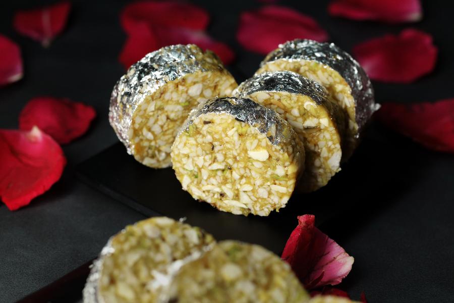 Kaju Roll with Silver Varak – Traditional Indian Sweet