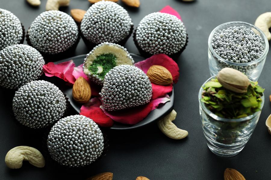 Silver Coated Ladoo – Luxurious Indian Sweet