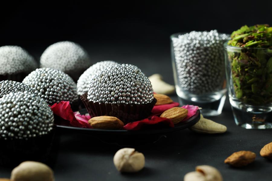 Silver Coated Ladoo – Luxurious Indian Sweet